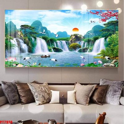 Tải file Tranh sơn thủy thác nước PT7939 (ảnh gốc) độ phân giải 300dpi