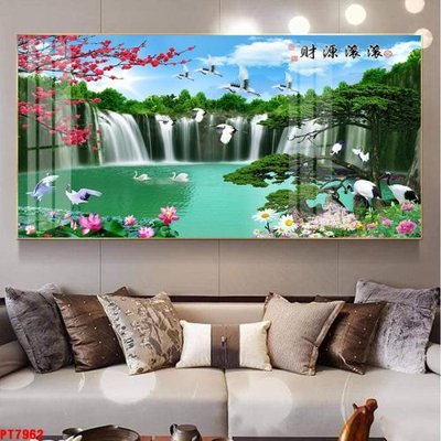 Tải file Tranh sơn thủy thác nước PT7962 (gốc) chủ đề tâm linh