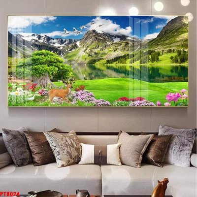 Ảnh gốc Tranh sơn thủy thác nước PT8024 (siêu chi tiết) để in ấn