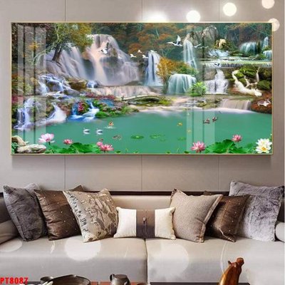 File PSD Tranh sơn thủy thác nước PT8087 (gốc) cho in quảng cáo