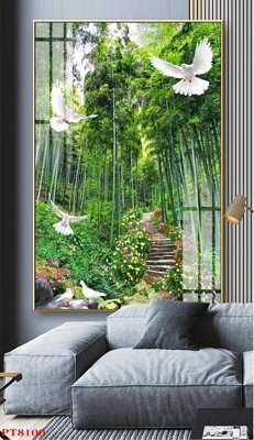 File PSD Tranh sơn thủy thác nước PT8100 (gốc) cho in quảng cáo