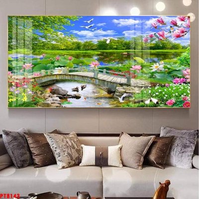 File in mica Tranh sơn thủy thác nước PT8143 (bản gốc) siêu trong