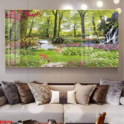 File tranh Tranh sơn thủy thác nước PT8152 (ảnh gốc) in trần nhà