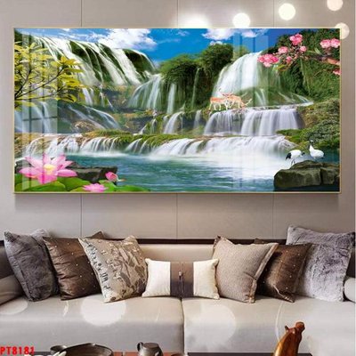 Tải file tranh Tranh sơn thủy thác nước PT8181 (gốc) tại Filetranh.com