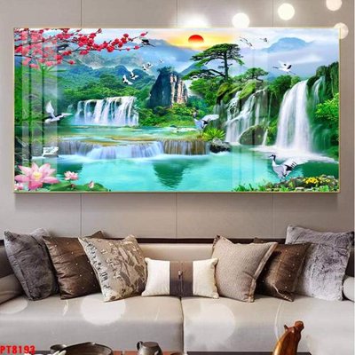File ảnh gốc Tranh sơn thủy thác nước PT8193 (chuyên in mica)