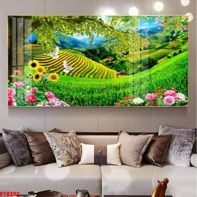 Tải file tranh Tranh sơn thủy thác nước PT8302 (ảnh gốc) ngay