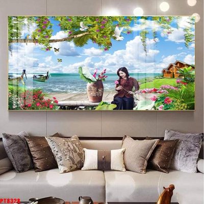 Tệp tin gốc Tranh sơn thủy thác nước PT8328 (dùng cho in ấn) chuyên nghiệp