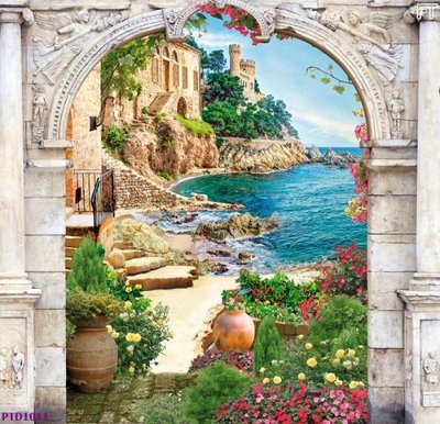 File in lụa File phong thủy đứng thác nước PTD1011 (chất lượng cao) File phong thủy đứng thác nước PTD1011