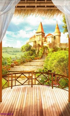 File tranh gốc File phong thủy đứng thác nước PTD1012 (bản quyền) file PSD