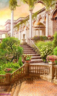 File gốc in ấn File phong thủy đứng thác nước PTD1016 độ phân giải cao