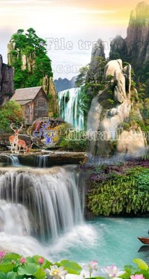 Tải file File phong thủy đứng thác nước PTD2022 (ảnh gốc) in gạch men