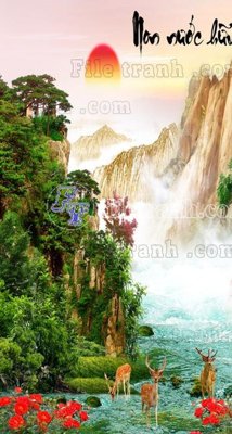 File in mica File phong thủy đứng thác nước PTD2080 (ảnh gốc) đẹp