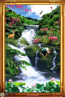 Tải file File phong thủy đứng thác nước PTD209 (PSD) cho in ấn quảng cáo