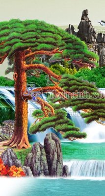 File PSD File phong thủy đứng thác nước PTD2108 (bản gốc) độ phân giải cao