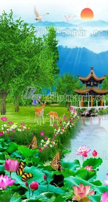 Tải file File phong thủy đứng thác nước PTD2121 (ảnh gốc) in tranh kính