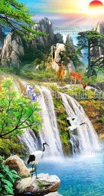 Tải file gốc File phong thủy đứng thác nước PTD2134 (in tráng gương) siêu đẹpFile tranh gốc File phong thủy đứng thác nước PTD2134 chất lượng cao