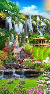 Download file gốc File phong thủy đứng thác nước PTD2147 (độ nét cao)