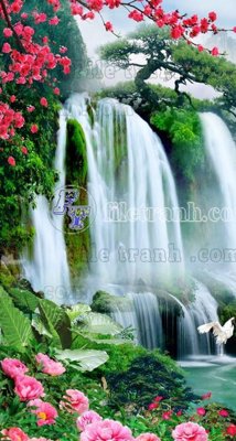 File ảnh File phong thủy đứng thác nước PTD2163 (gốc) in poster