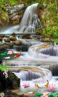 File gốc in ấn File phong thủy đứng thác nước PTD231 (sẵn sàng tải về)