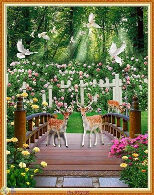 File gốc File phong thủy đứng thác nước PTD235 (in mica) trang trí