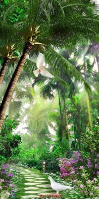 File ảnh File phong thủy đứng thác nước PTD280 (gốc) in decal dán tường