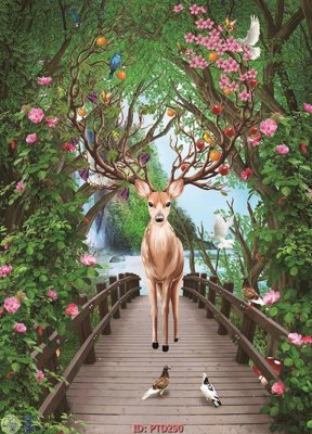 File gốc File phong thủy đứng thác nước PTD290 (chủ đề hiện đại) trang trí