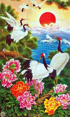 File gốc File phong thủy đứng thác nước PTD313 (in tráng gương) ốp tường