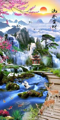 Tải file File phong thủy đứng thác nước PTD409 (gốc) làm file quảng cáo