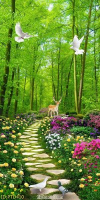 File gốc File phong thủy đứng thác nước PTD410 (phong cách) cổ điển