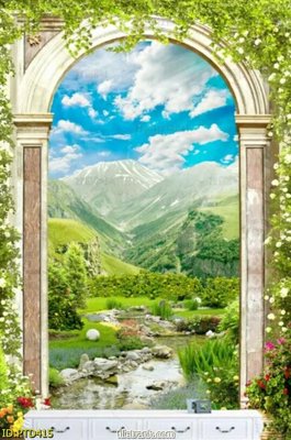 File gốc File phong thủy đứng thác nước PTD415 (ảnh chi tiết) để in lụa