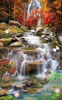 File gốc File phong thủy đứng thác nước PTD417 (in mica) làm bảng hiệu