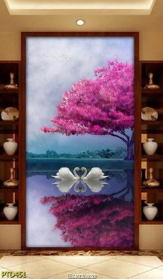 File in lụa File phong thủy đứng thác nước PTD451 (tân cổ điển) File phong thủy đứng thác nước PTD451