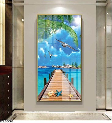 File tranh PSD File phong thủy đứng thác nước PTD530 chất lượng cao