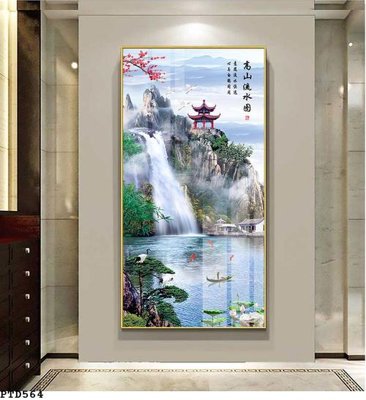 Tải về file tranh gốc File phong thủy đứng thác nước PTD564 (để in quảng cáo)