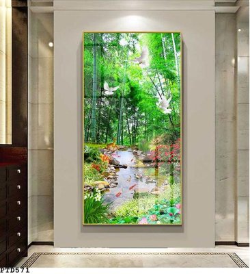 Chi tiết file gốc File phong thủy đứng thác nước PTD571 (cho in tráng gương)