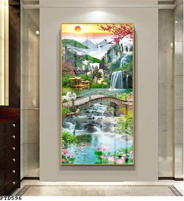 File gốc File phong thủy đứng thác nước PTD596 (ảnh rõ nét) để in