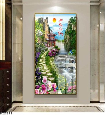 Tải file File phong thủy đứng thác nước PTD599 (ảnh gốc) in tráng gương