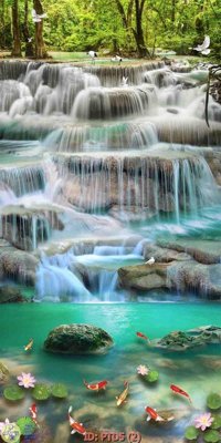 File tranh gốc File phong thủy đứng thác nước PTD5 (bản quyền) Filetranh.com