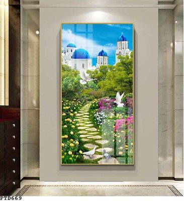 File in mica File phong thủy đứng thác nước PTD669 (bản gốc) siêu trong