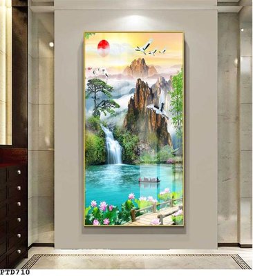 Download file File phong thủy đứng thác nước PTD710 (gốc) in mica cao cấp