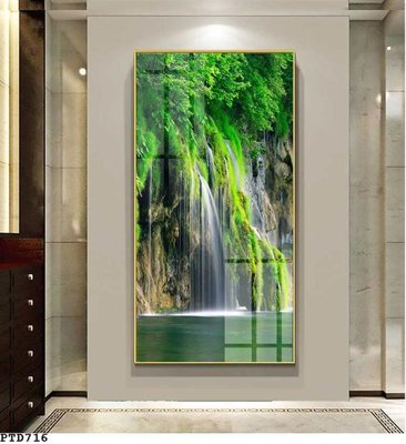 Tải file File phong thủy đứng thác nước PTD716 (gốc) in tranh tráng gương