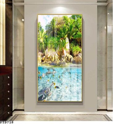 Tải file File phong thủy đứng thác nước PTD718 (gốc) chủ đề hoa sen