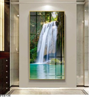 File in trần File phong thủy đứng thác nước PTD736 (bản gốc 3D) sống động