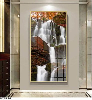 Hình ảnh gốc File phong thủy đứng thác nước PTD776 (để in khổ lớn)