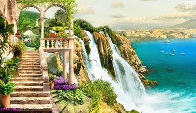 Tải file File phong thủy đứng thác nước PTD958 (gốc) in tranh tráng gương