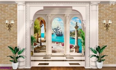 Hình ảnh gốc File phong thủy đứng thác nước PTD962 (để in khổ lớn)