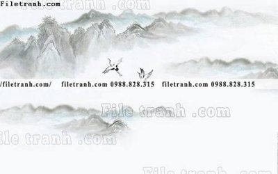 File tranh Phong canh thuy mac Trung Quoc 220 (ảnh gốc) in trần 3D