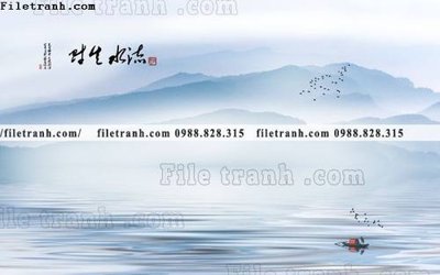 Tải file gốc in lụa Phong canh thuy mac Trung Quoc 230 siêu nét