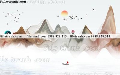 Ảnh gốc Phong canh thuy mac Trung Quoc 260 (nét căng) in mica