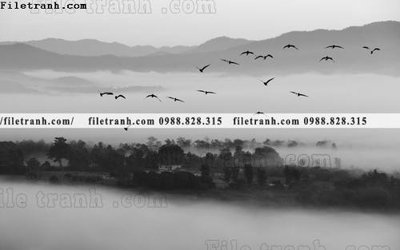 File tranh Phong canh thuy mac Trung Quoc 280 (bản gốc) in lụa dán tường